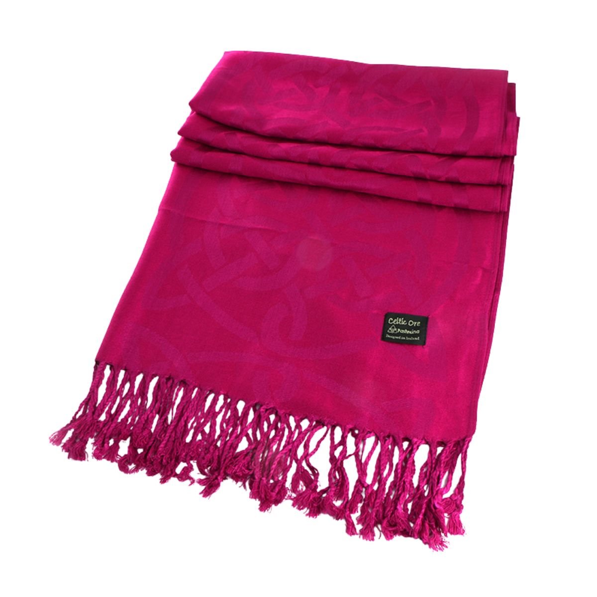 Double Sided Celtic Knot Scarf - Fuchsia