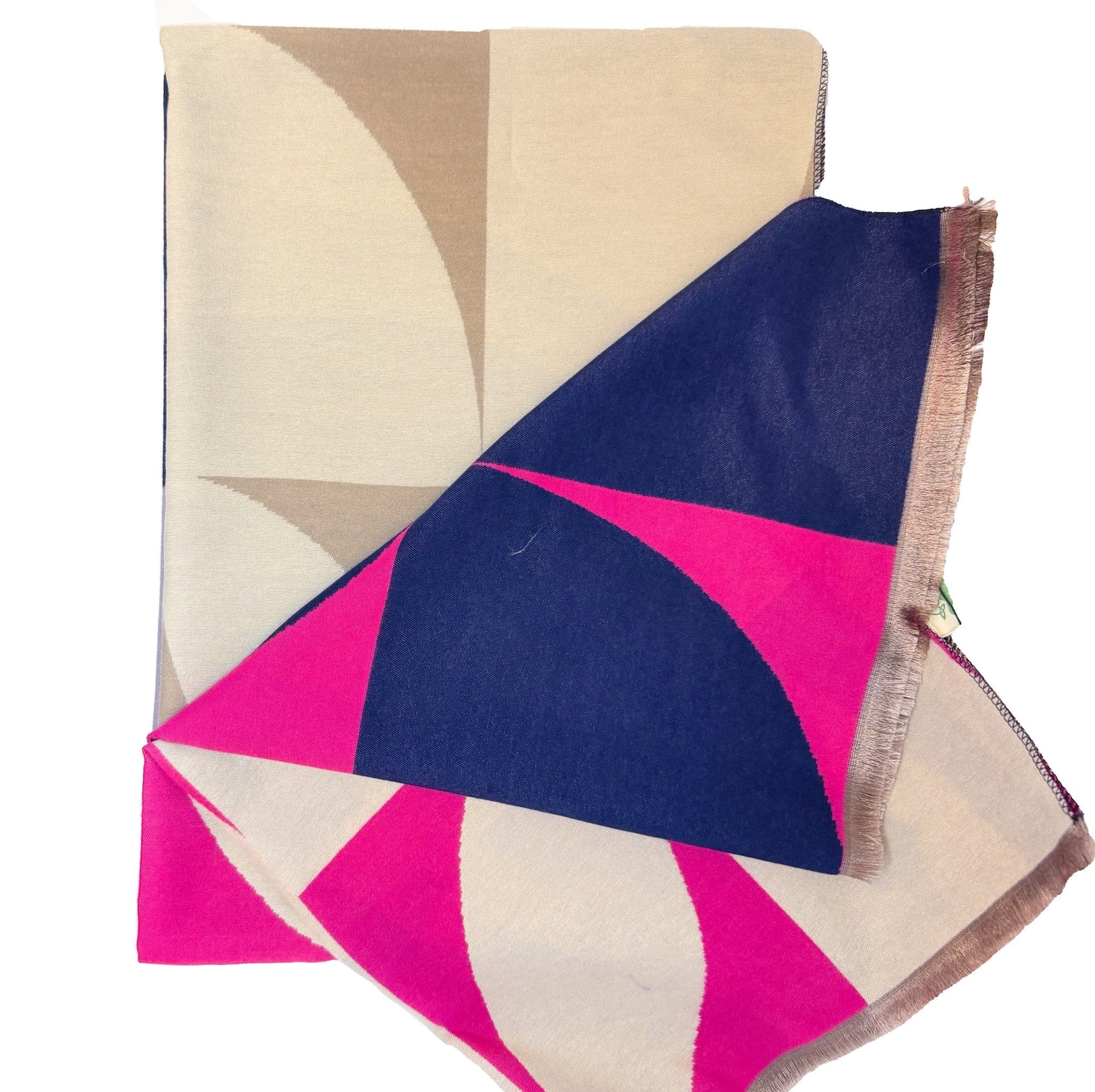 Double Sided Cubic Shamrock Scarf - Purple/Pink/Cream - The Celtic Gift Store - Scarves & Shawls