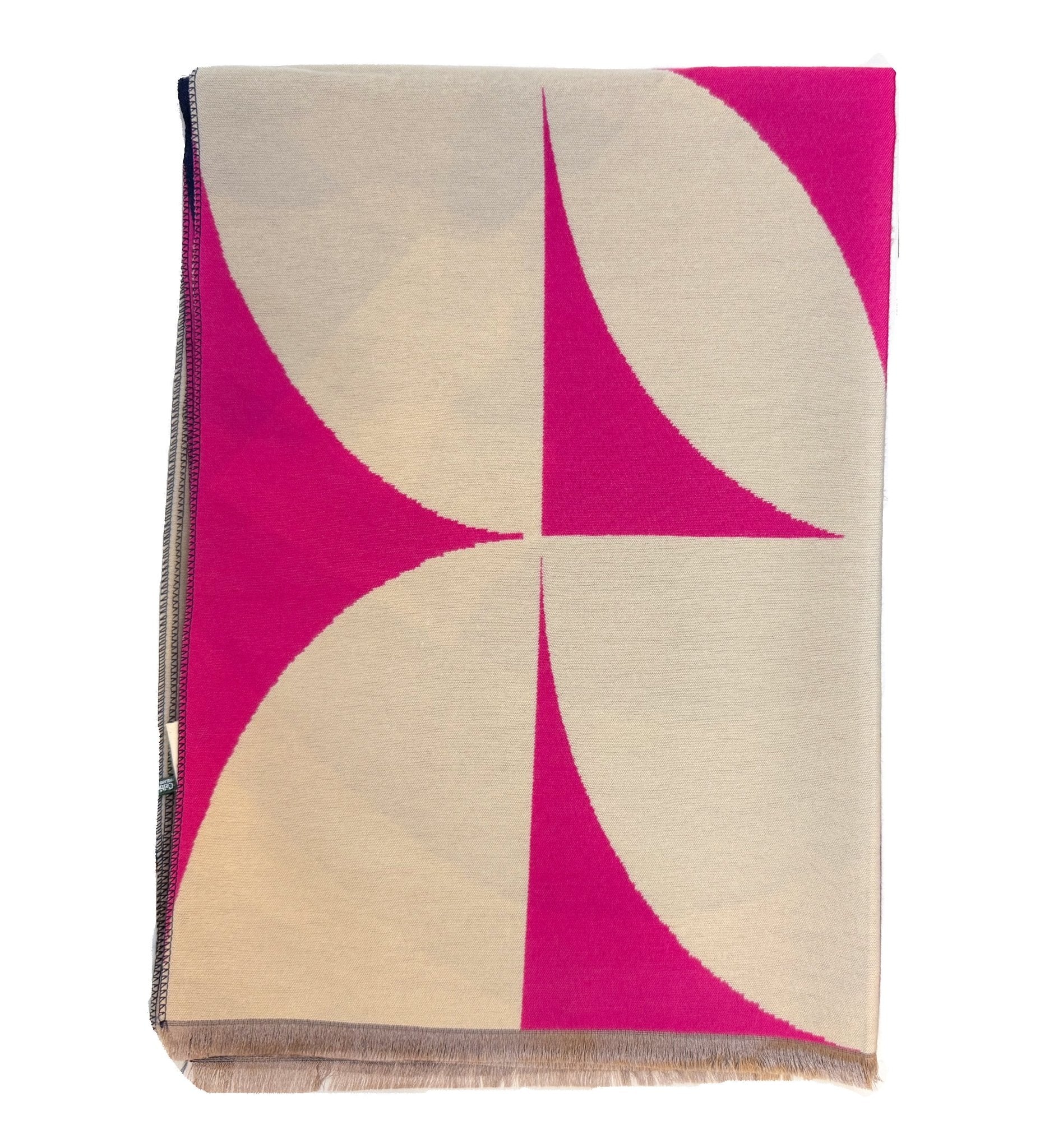 Double Sided Cubic Shamrock Scarf - Purple/Pink/Cream - The Celtic Gift Store - Scarves & Shawls