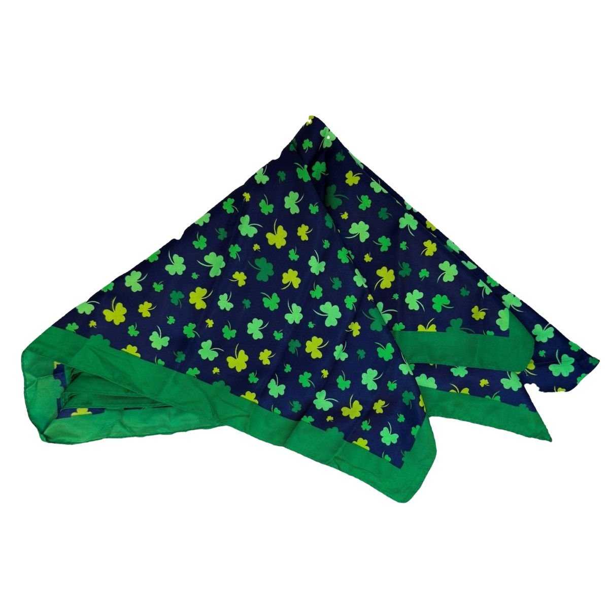 Double Sided Square Shamrock Scarf - Green/Navy