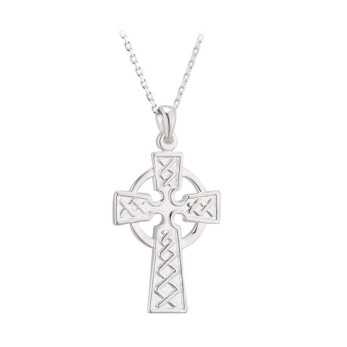 Double Sided Sterling Silver Celtic Cross Necklace - The Celtic Gift Store - Necklaces
