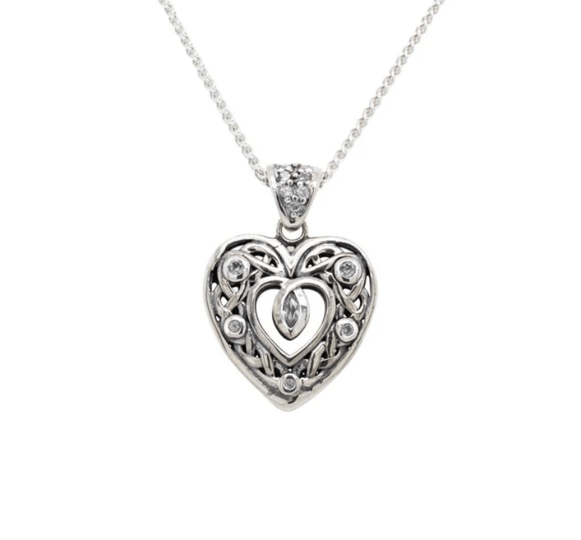 Double Sided Sterling Silver Celtic Heart Pendant - Small - The Celtic Gift Store - Necklaces