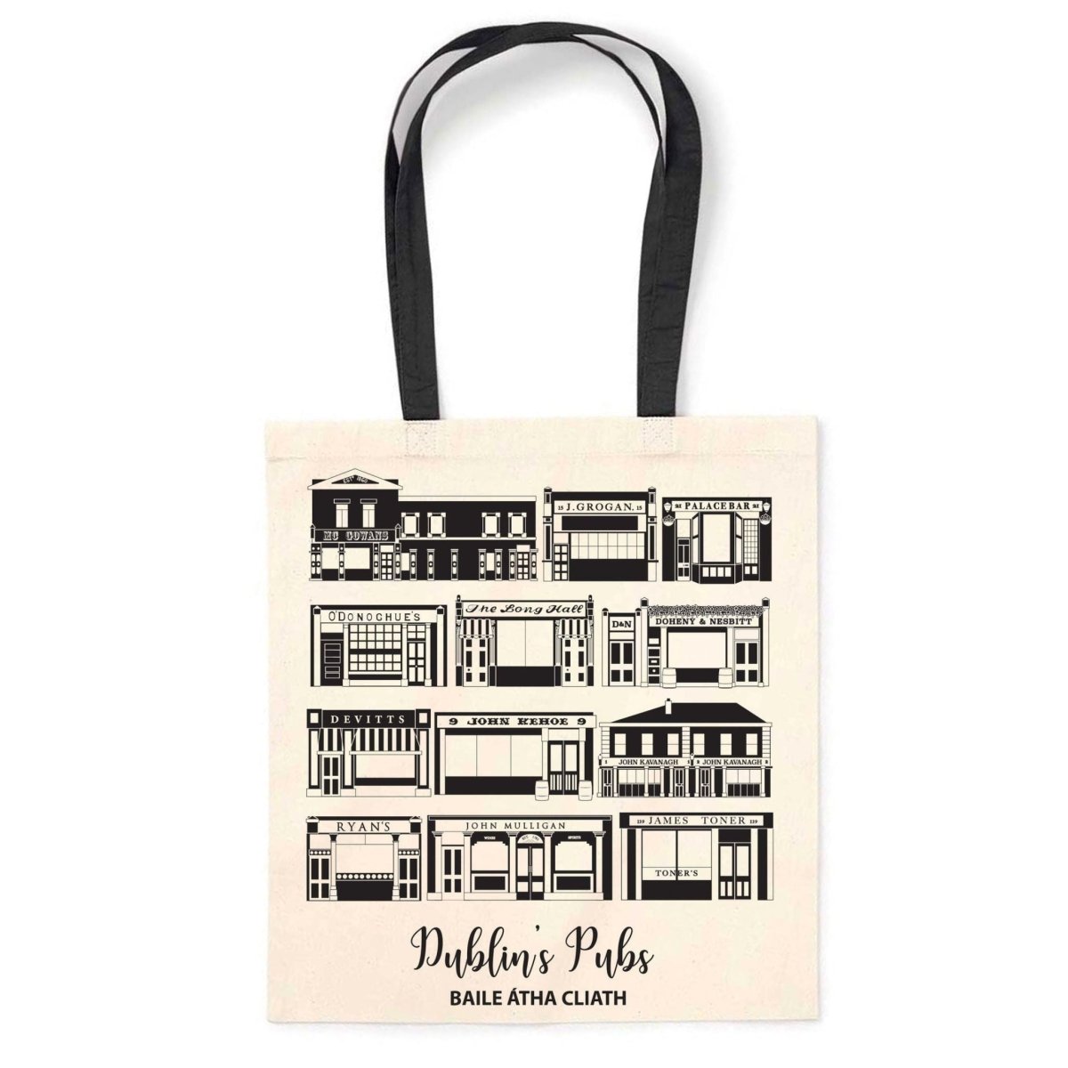 Dublin Pubs Tote Bag - The Celtic Gift Store - 