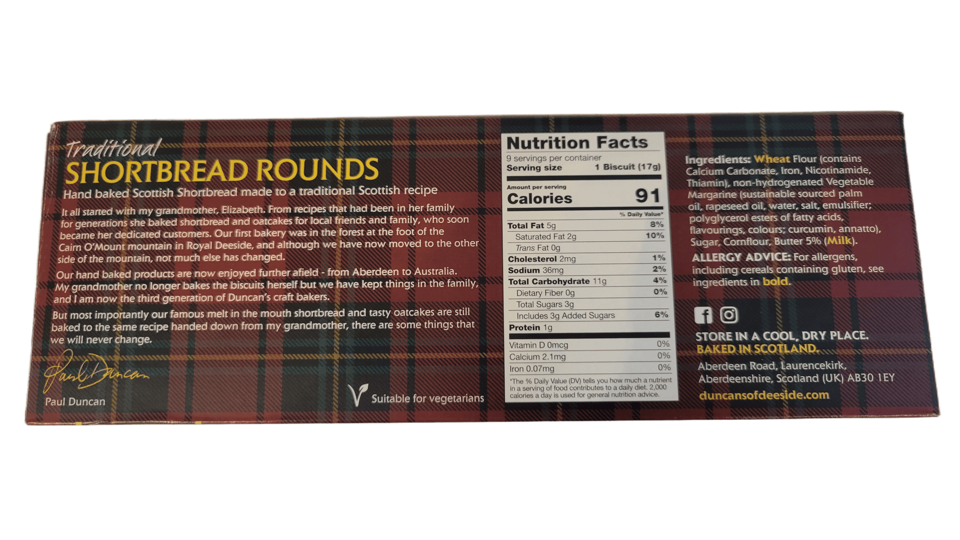 Duncan's Highland Shortbread Rounds - 150g - The Celtic Gift Store - Food