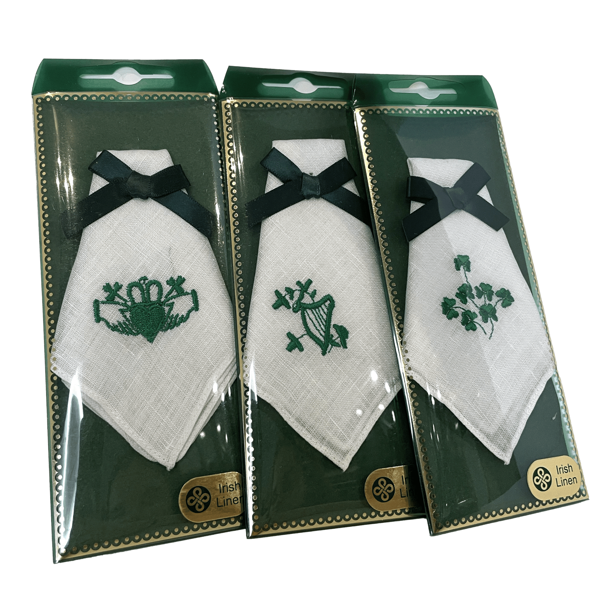 Embroidered Irish Linen Hanky (1 Hankey) - The Celtic Gift Store - Clothing Accessories