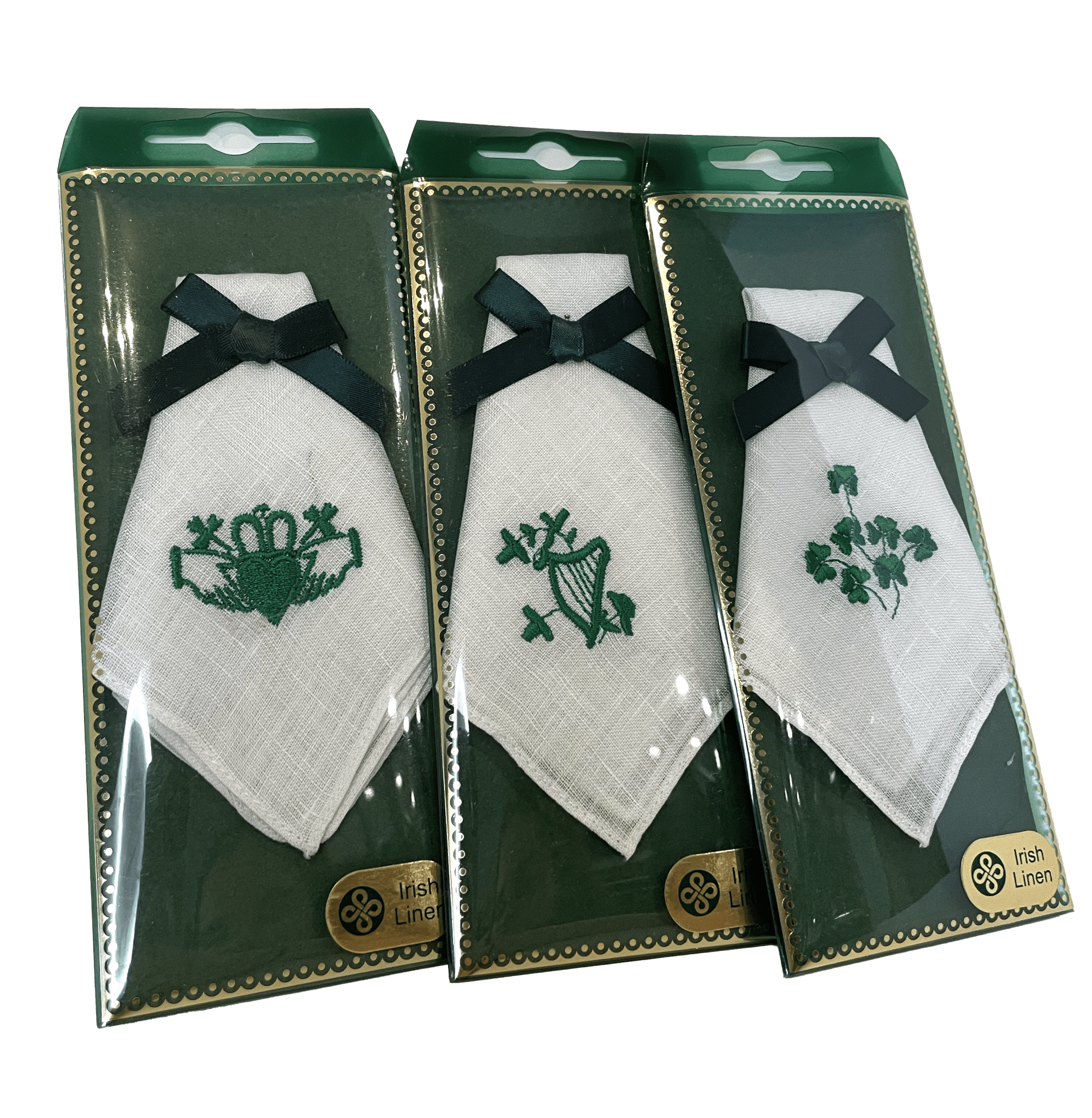 Embroidered Irish Linen Hanky (1 Hankey) - The Celtic Gift Store - Clothing Accessories