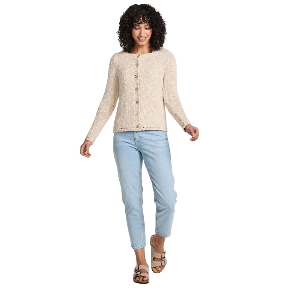 Epona Cotton/Linen Cardigan - Warm Oat