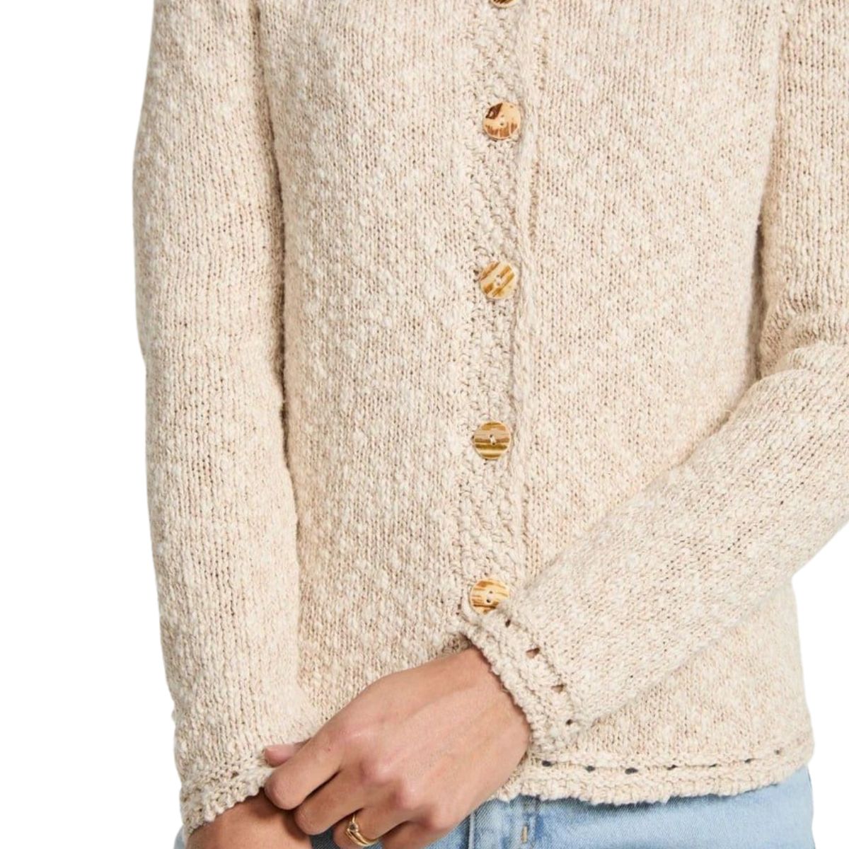 Epona Cotton/Linen Cardigan - Warm Oat