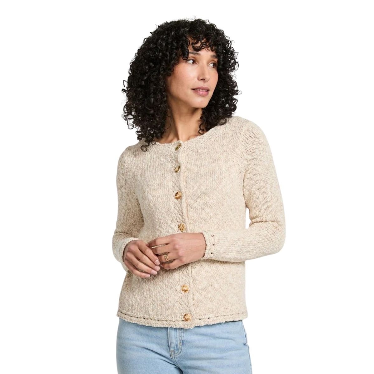 Epona Cotton/Linen Cardigan - Warm Oat
