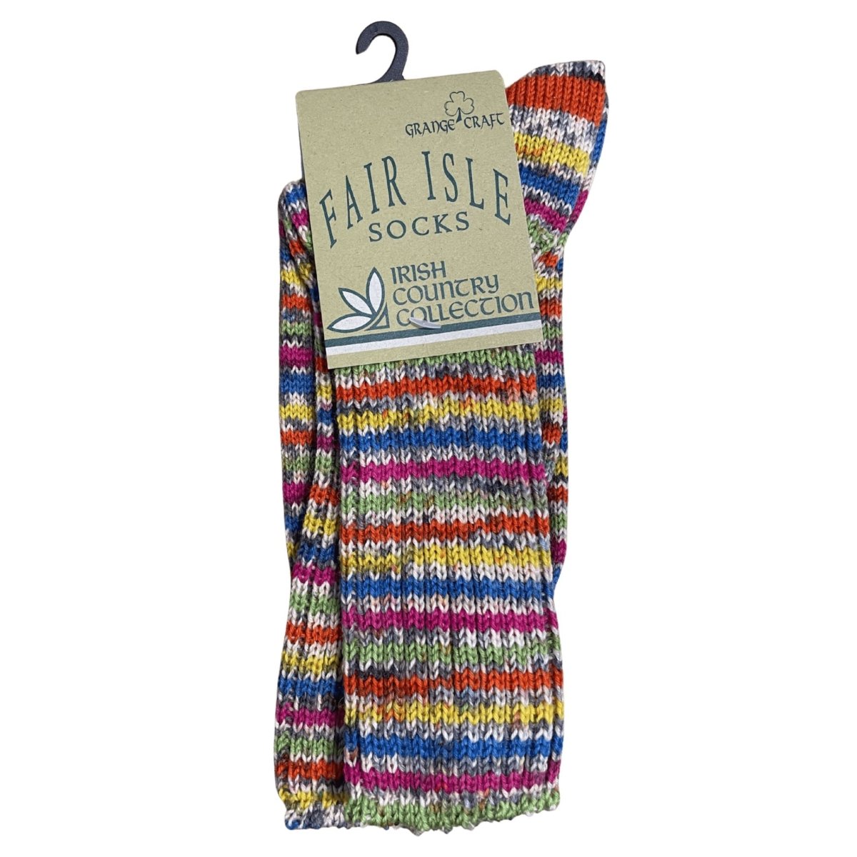Fair Isle Socks - Multi Stripe - The Celtic Gift Store - Socks