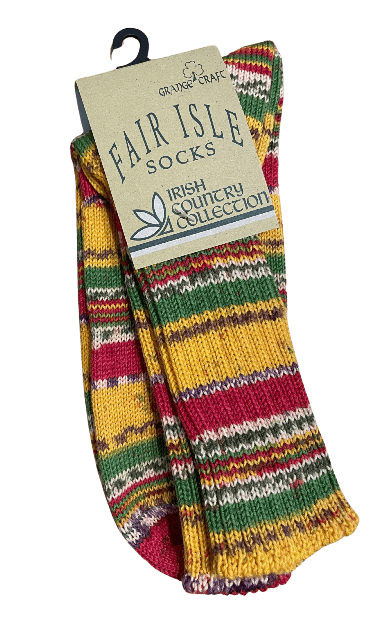 Fair Isle Socks - Yellow Stripe - The Celtic Gift Store - Socks