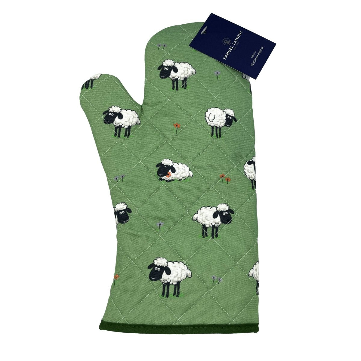 Fluffy Flock Green Oven Mitt