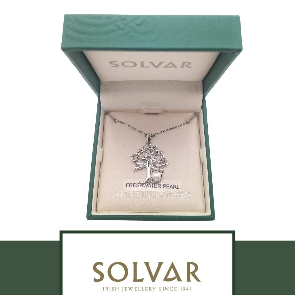 Freshwater Pearl Sterling Silver Tree of Life Necklace