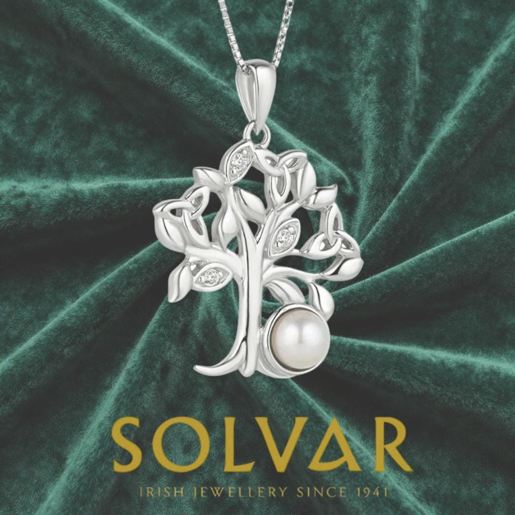 Freshwater Pearl Sterling Silver Tree of Life Necklace