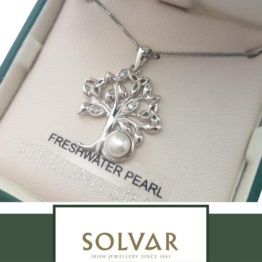 Freshwater Pearl Sterling Silver Tree of Life Necklace