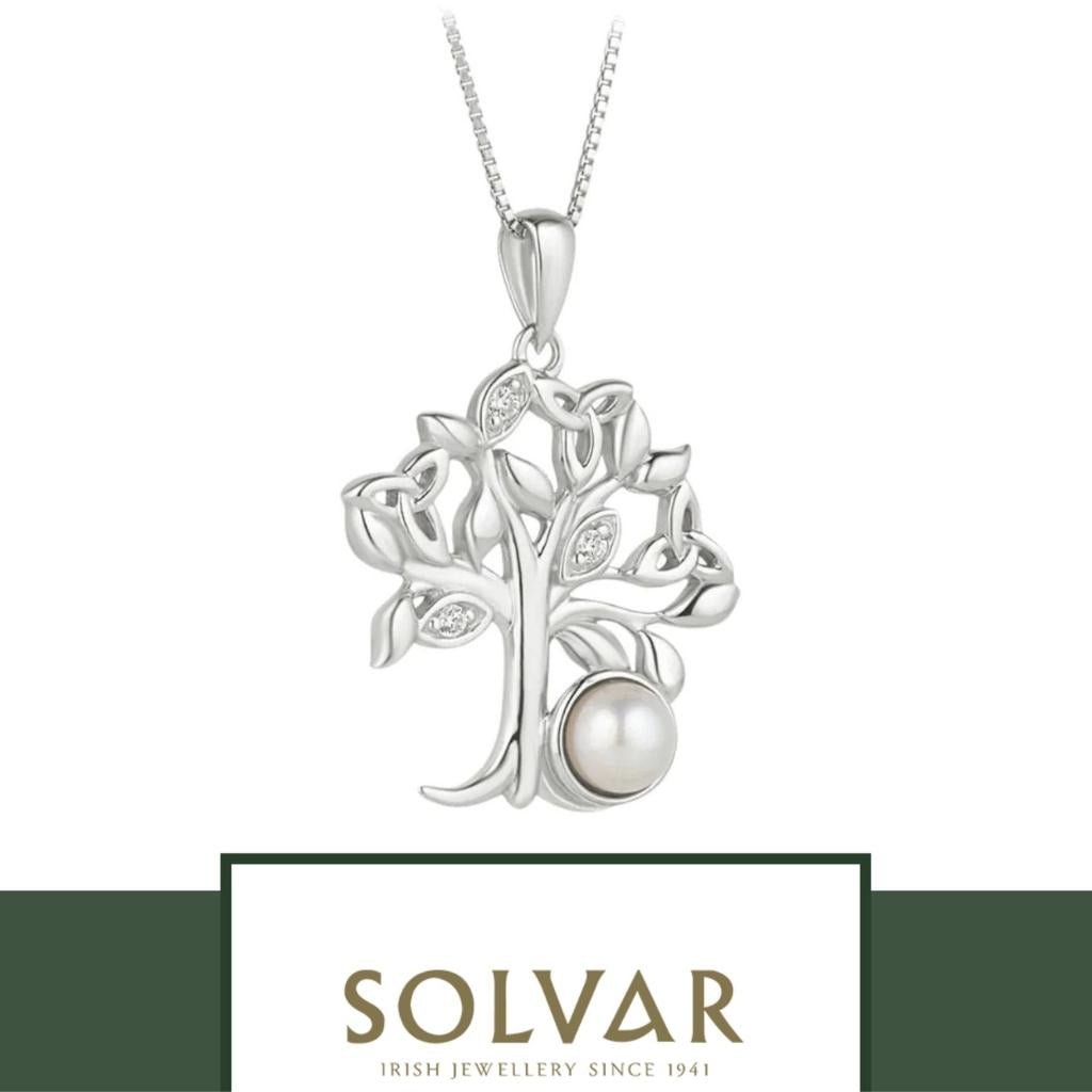 Freshwater Pearl Sterling Silver Tree of Life Necklace
