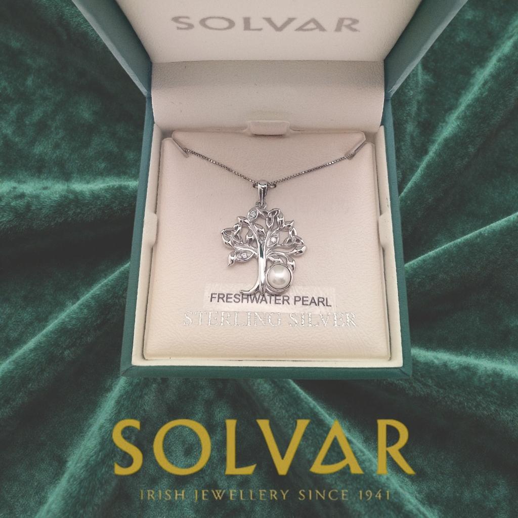 Freshwater Pearl Sterling Silver Tree of Life Necklace
