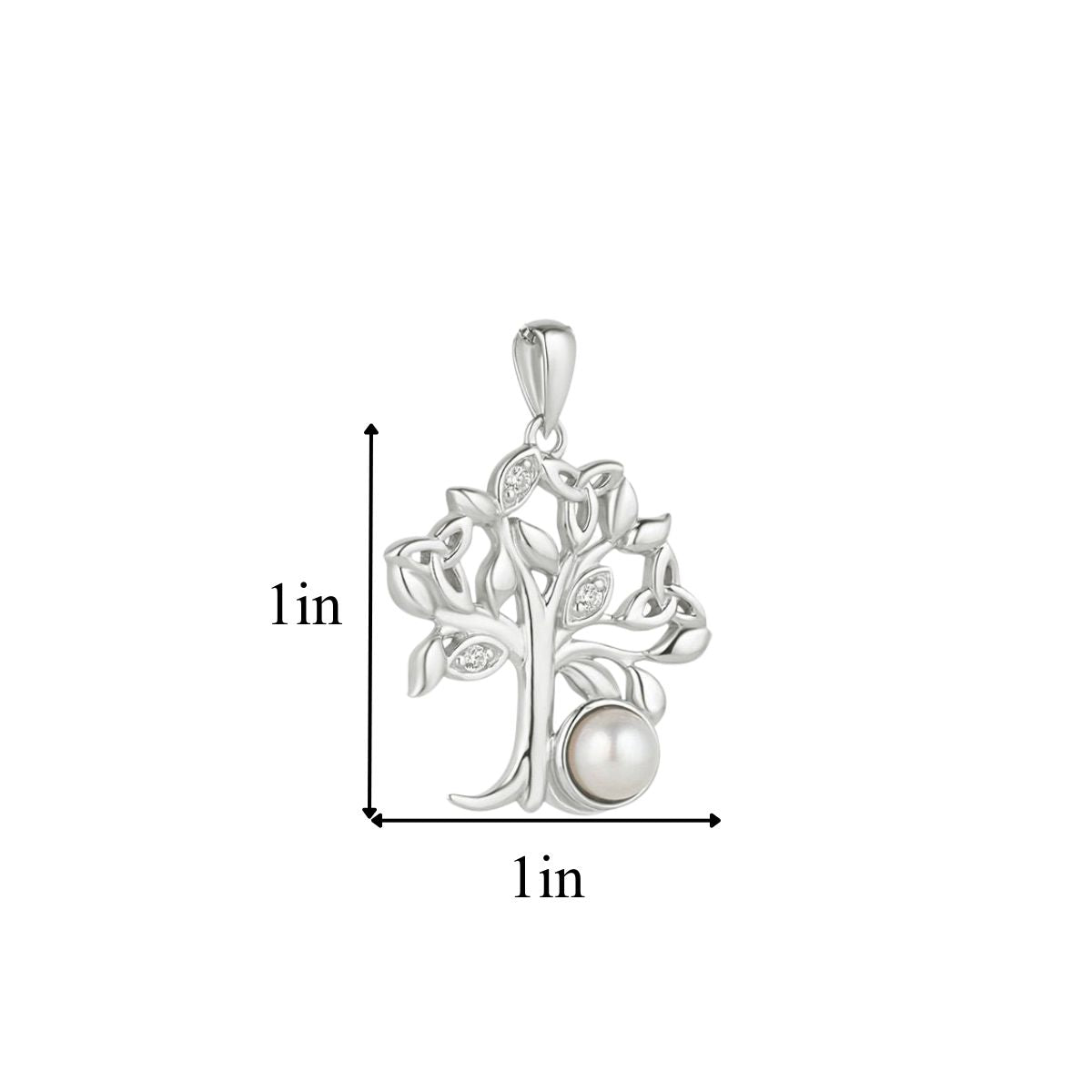 Freshwater Pearl Sterling Silver Tree of Life Necklace
