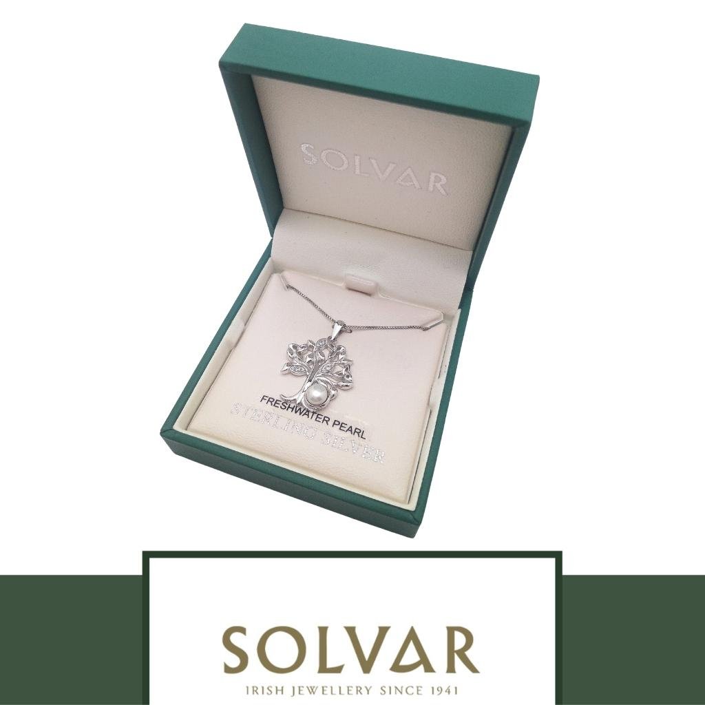 Freshwater Pearl Sterling Silver Tree of Life Necklace