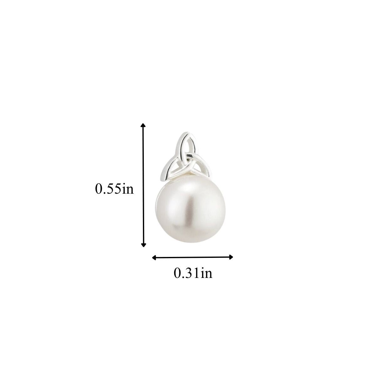 Freshwater Pearl Sterling Silver Trinity Knot Topped Earrings