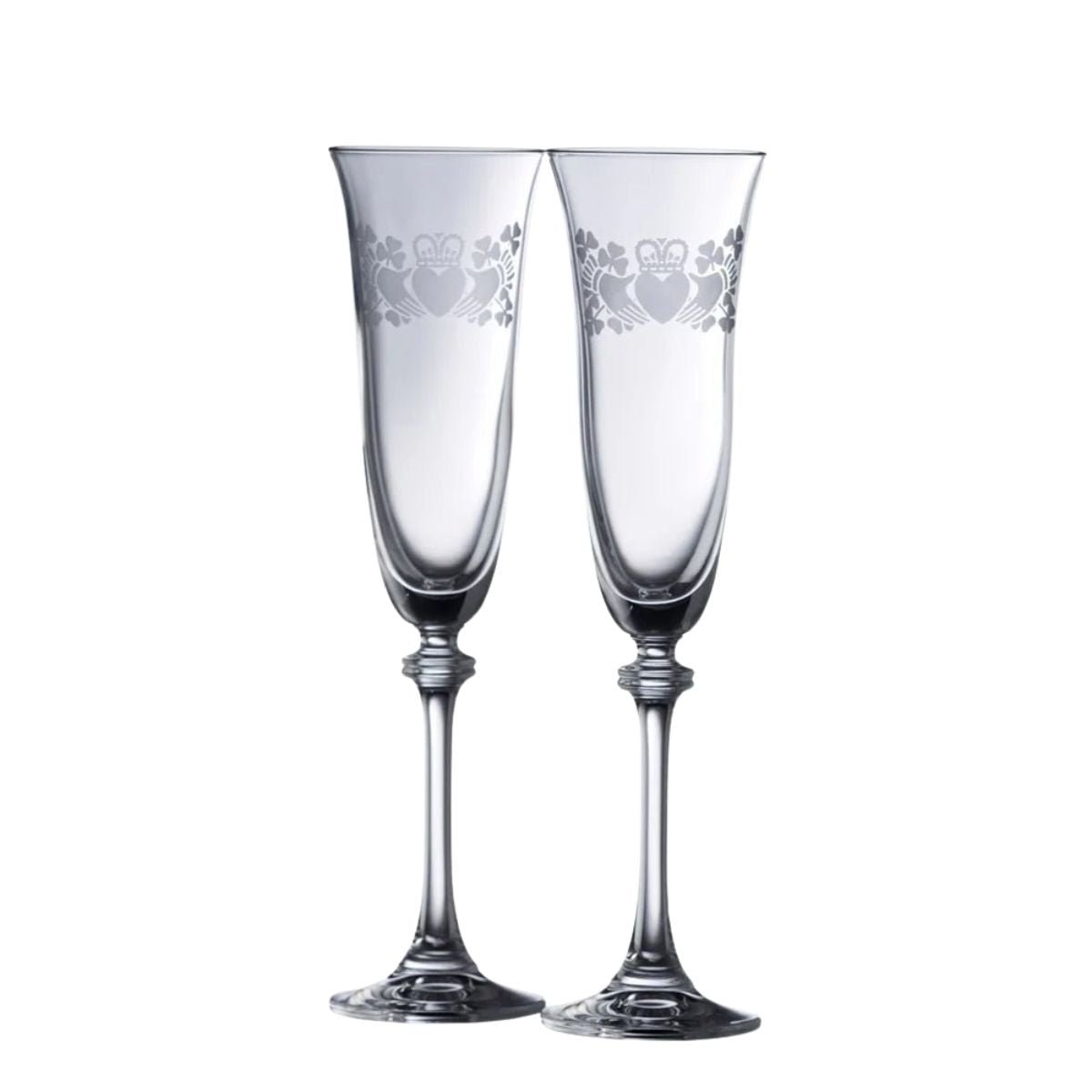 Galway Crystal Claddagh Champagne Flute Set