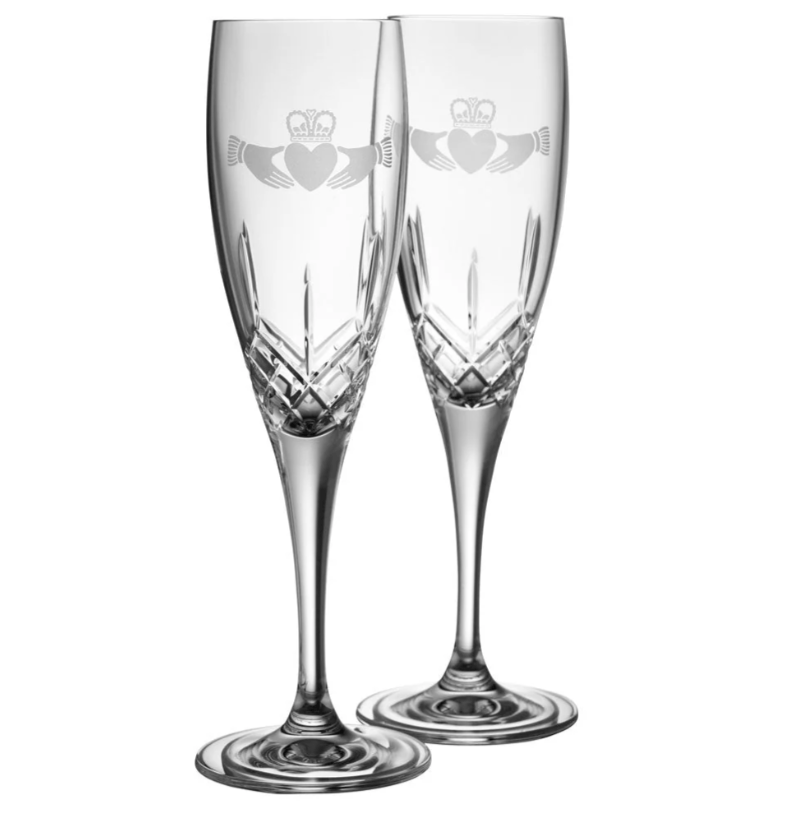 Galway Crystal Claddagh Flute Set - The Celtic Gift Store - Drinkware Sets