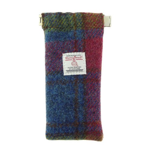 Glen Appin Green and Purple Tartan Harris Tweed Glasses Case - The Celtic Gift Store - Handbags