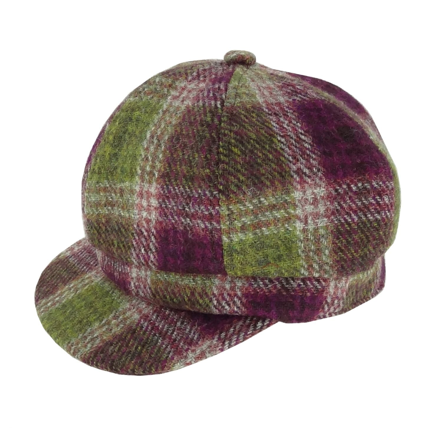 Glen Appin Ladies Heather Check Harris Tweed Cap - The Celtic Gift Store - Hats