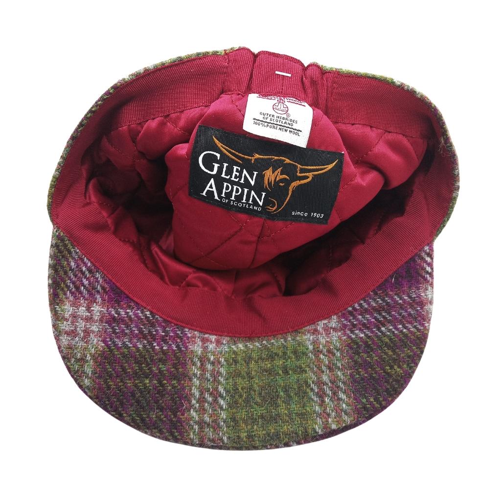 Glen Appin Ladies Heather Check Harris Tweed Cap