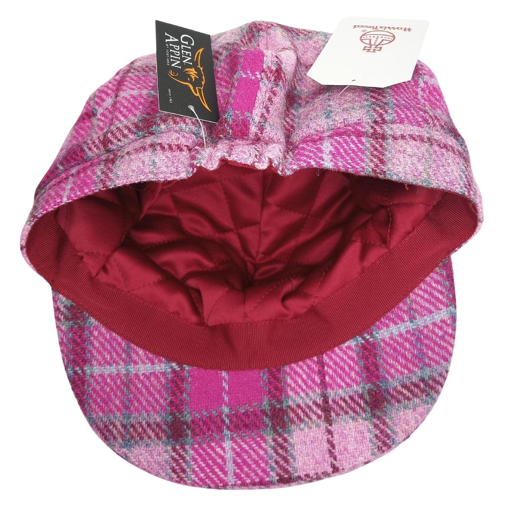 Glen Appin Ladies Vibrant Pink Buchanan Harris Tweed Cap