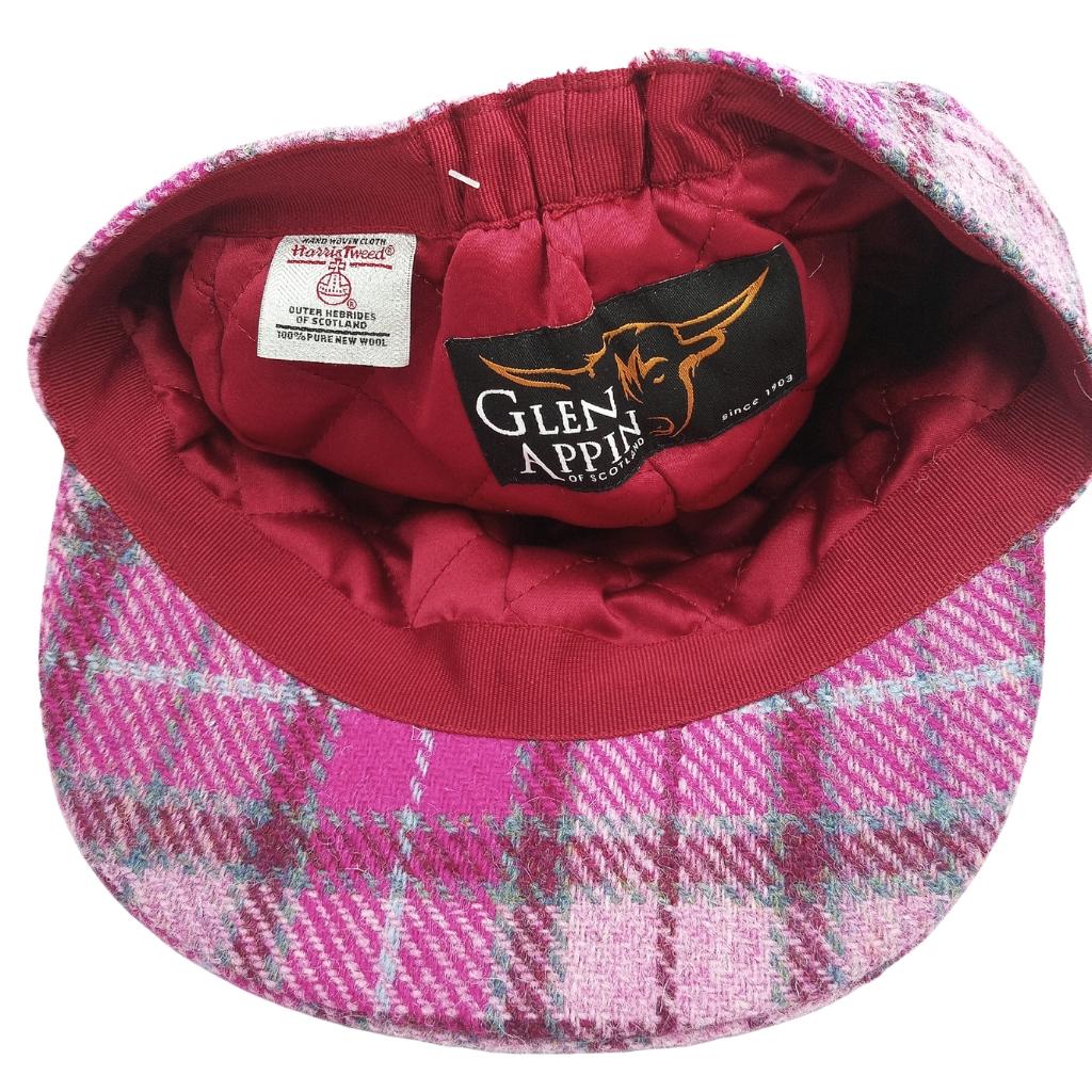 Glen Appin Ladies Vibrant Pink Buchanan Harris Tweed Cap