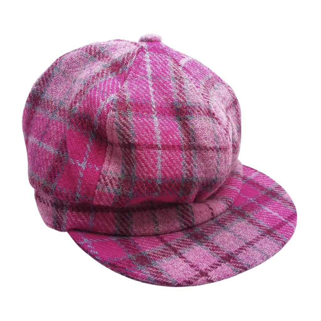 Glen Appin Ladies Vibrant Pink Buchanan Harris Tweed Cap