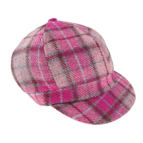 Glen Appin Ladies Vibrant Pink Buchanan Harris Tweed Cap - The Celtic Gift Store - Hats