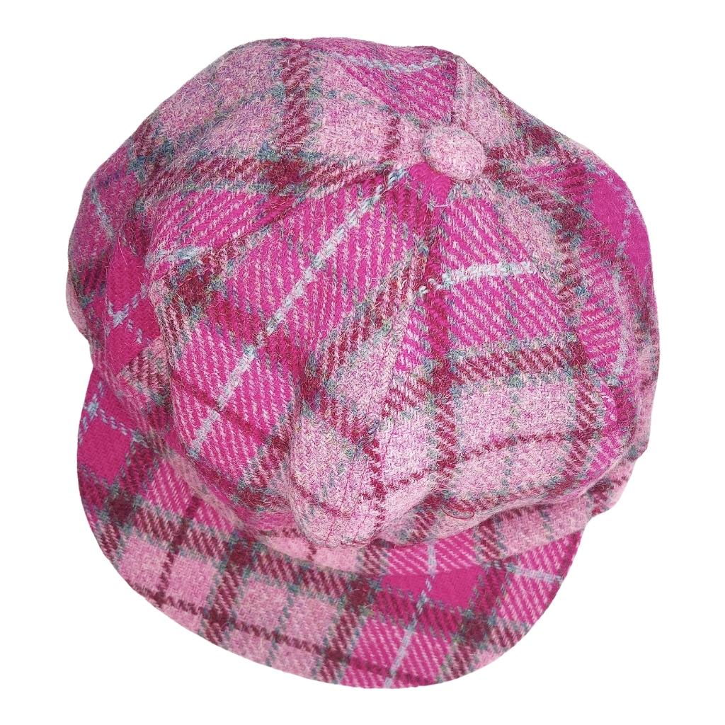 Glen Appin Ladies Vibrant Pink Buchanan Harris Tweed Cap