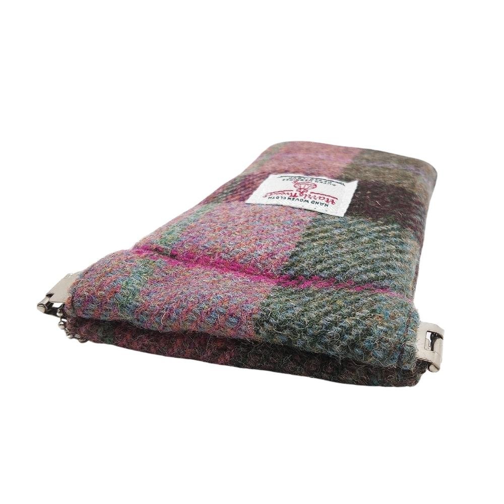Glen Appin Muted Green and Rose Pink Tartan Harris Tweed Glasses Case