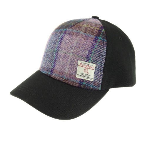 Glen Appin Pink and Lilac Check Harris Tweed Baseball Cap - The Celtic Gift Store - Hats