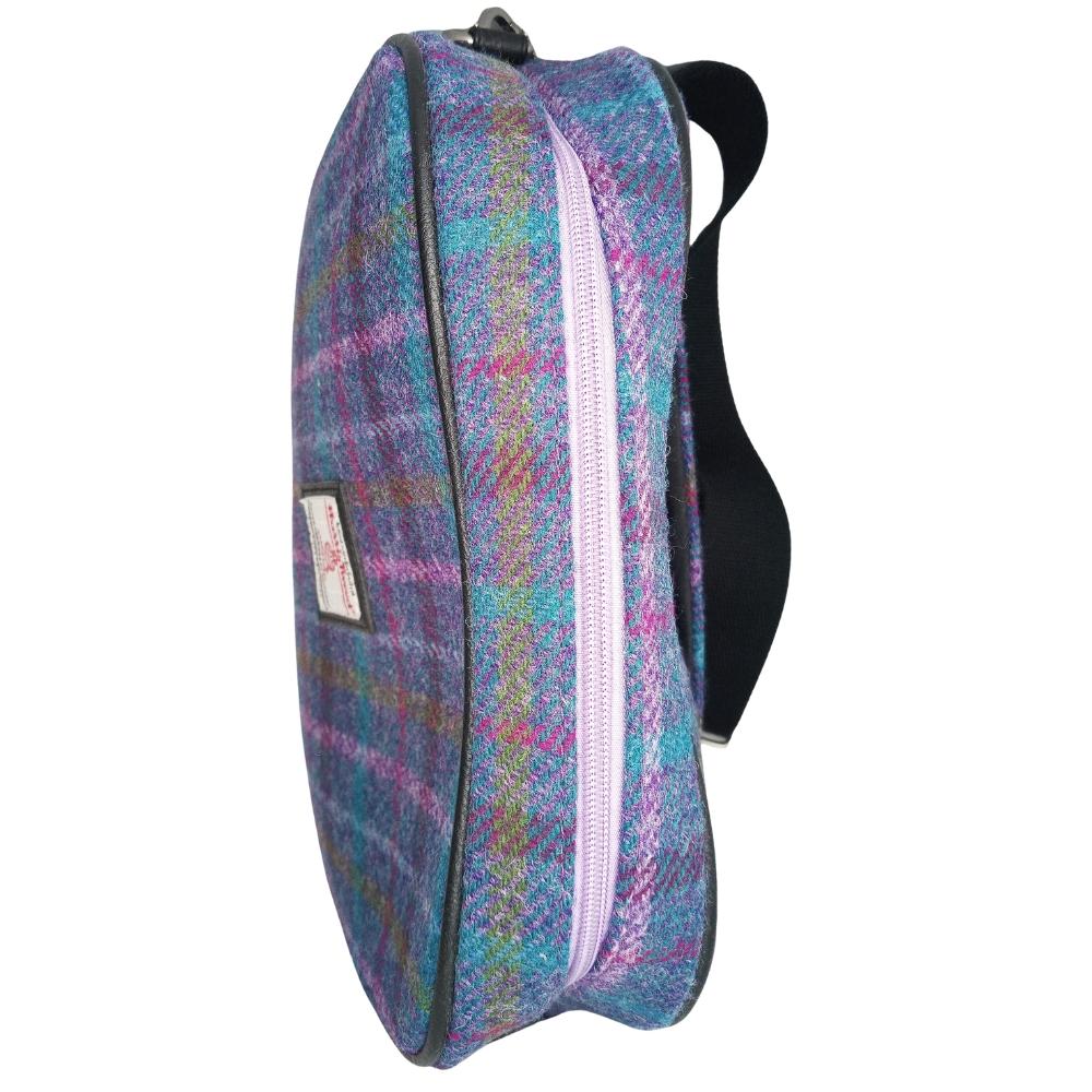 Glen Appin Purple Check Harris Tweed Large Shoulder Bag