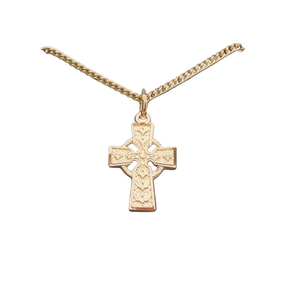 Gold Plated Celtic Cross Medal - Small