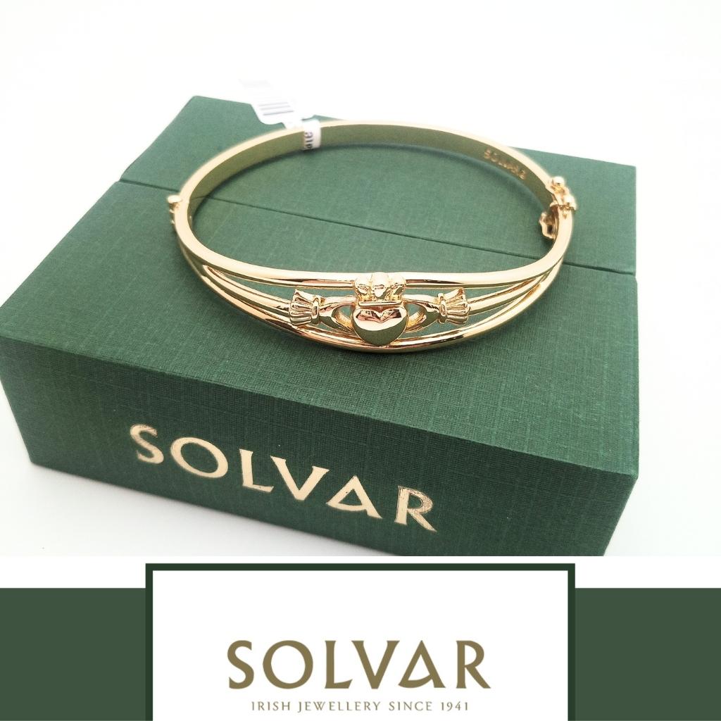 Gold Plated Claddagh Bangle