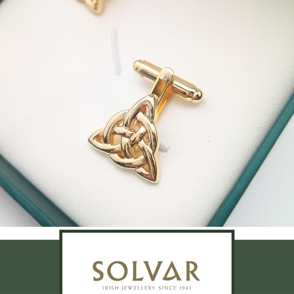 Gold Plated Men's Irish Celtic Knot Cufflinks