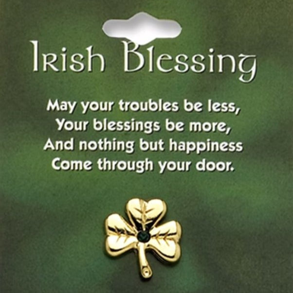 Gold Shamrock Lapel Pin - The Celtic Gift Store - Keychains