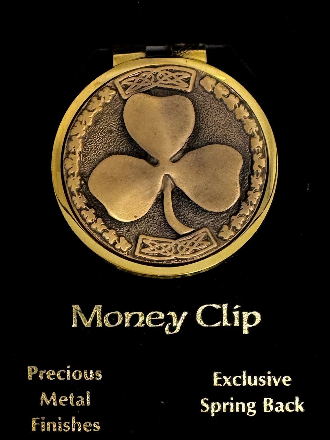Gold Shamrock Money Clip - The Celtic Gift Store - Apparel & Accessories