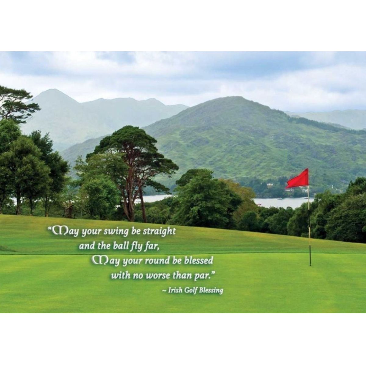 Golf Course Birthday Card - Irish Golf Blessing