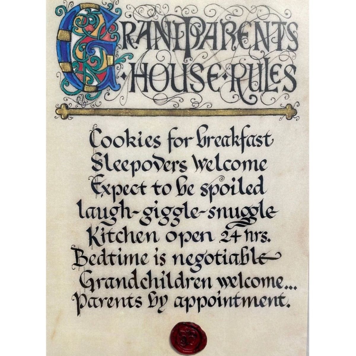 Grandparents House Rules 8x10 Matted Print
