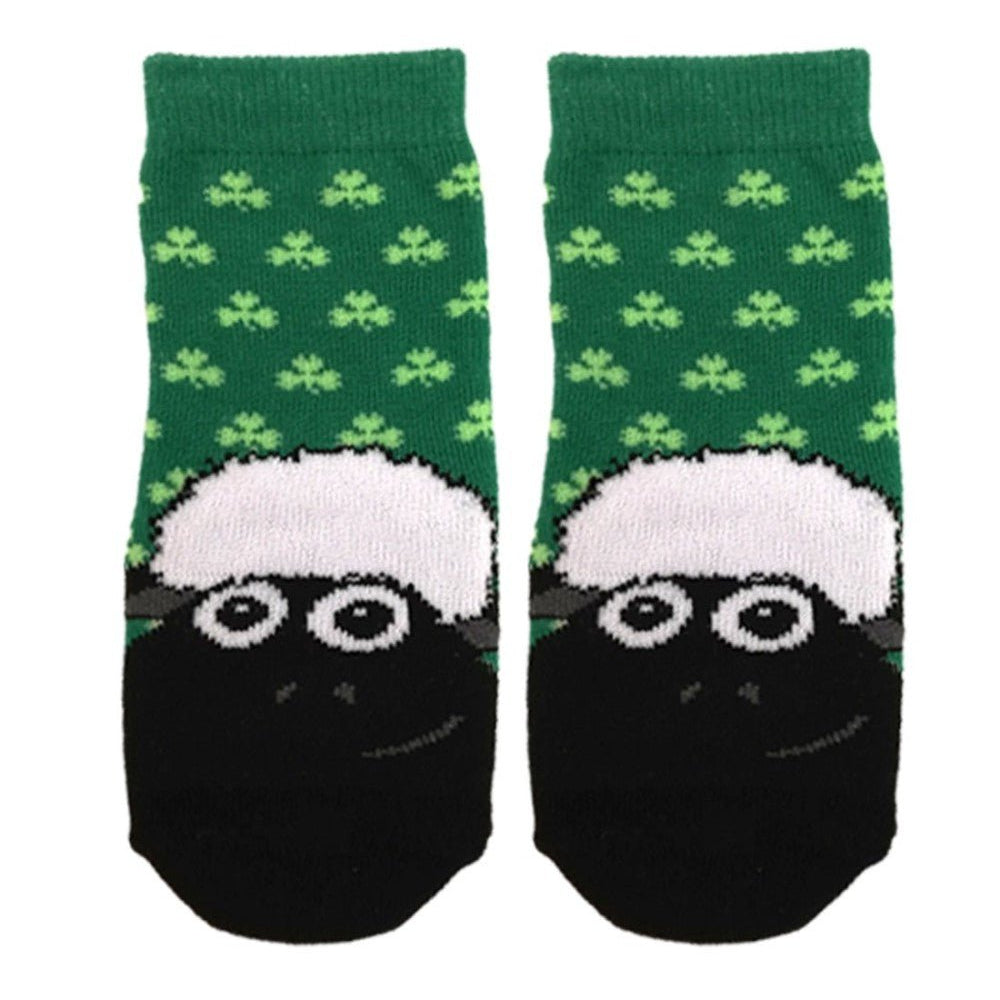 Green Shamrock and Sheep Kids Socks - The Celtic Gift Store - Socks