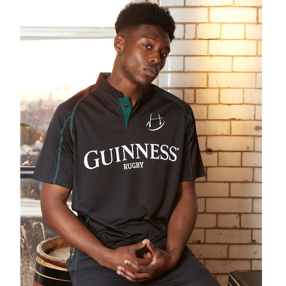 Guinness Black and Green Rugby Jersey - The Celtic Gift Store - Clothing