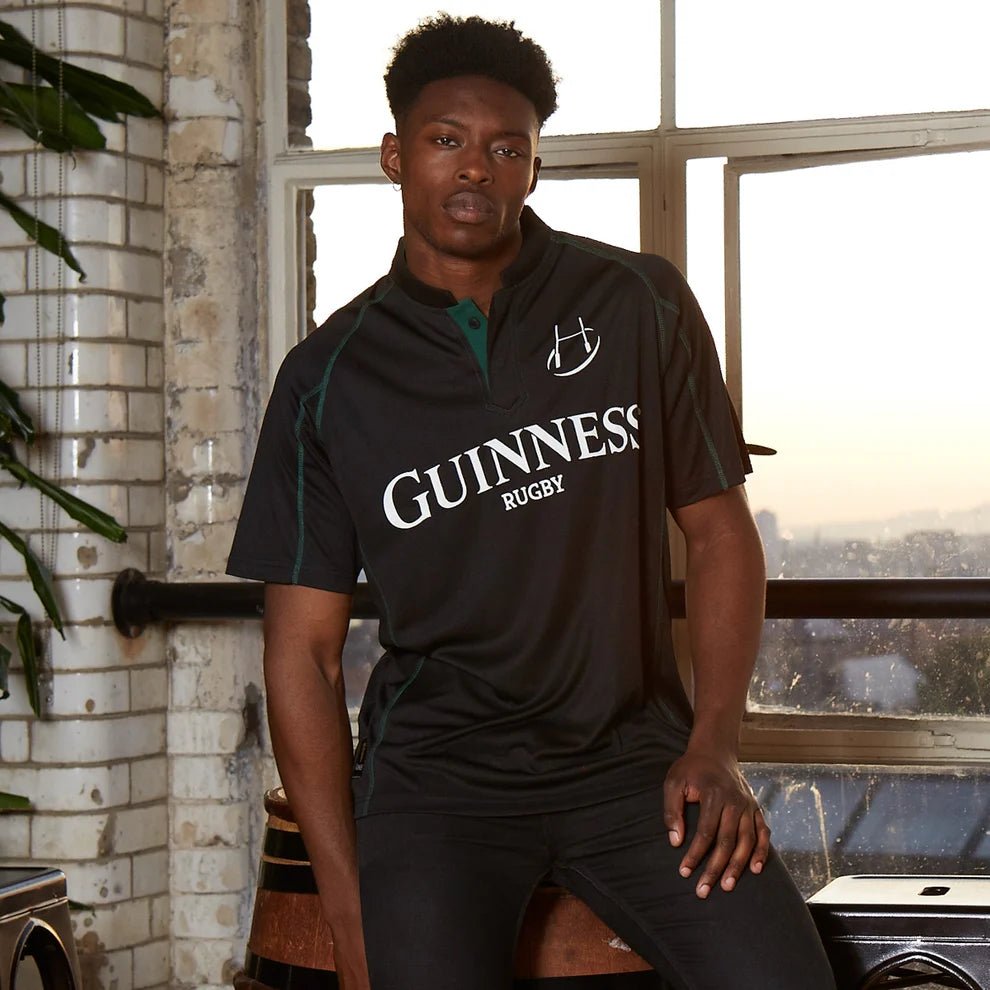 Guinness Black and Green Rugby Jersey - The Celtic Gift Store - Clothing