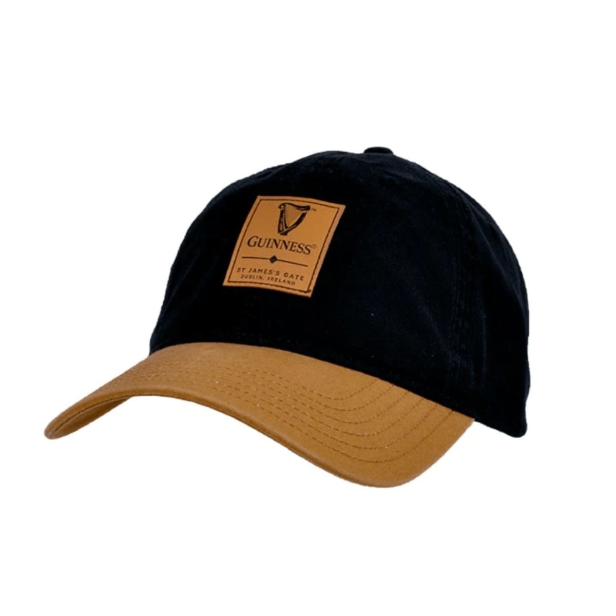 Guinness Black & Caramel Cap with Leather Patch - The Celtic Gift Store - Hats