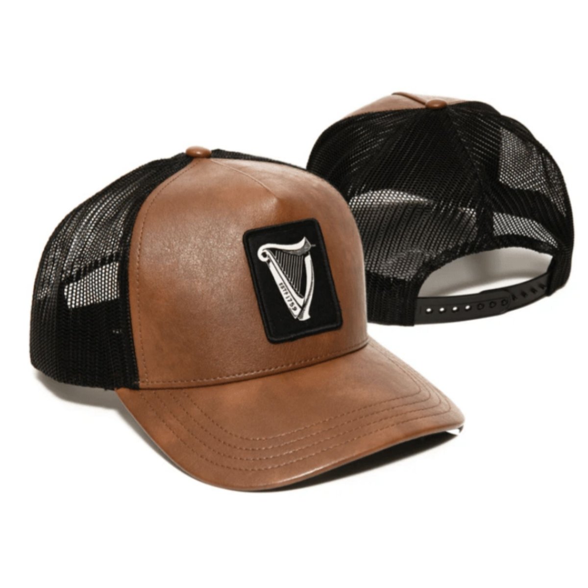 Guinness Brown Leather Trucker Cap - The Celtic Gift Store - Hats