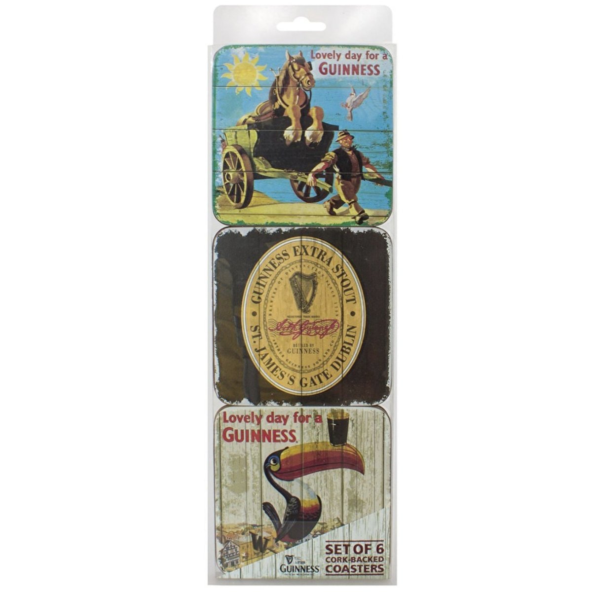 Guinness Coasters - Cork Backed Pack of 6